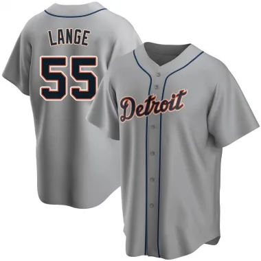 Printed Men's Detroit Tigers Lange #55 Gray Road JerseySports Baseball  Uniform